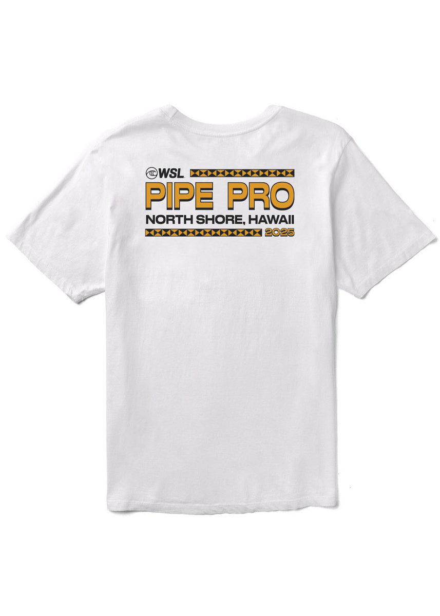 2025 Pipe Pro Tee Stacked Tee (White) – World Surf League