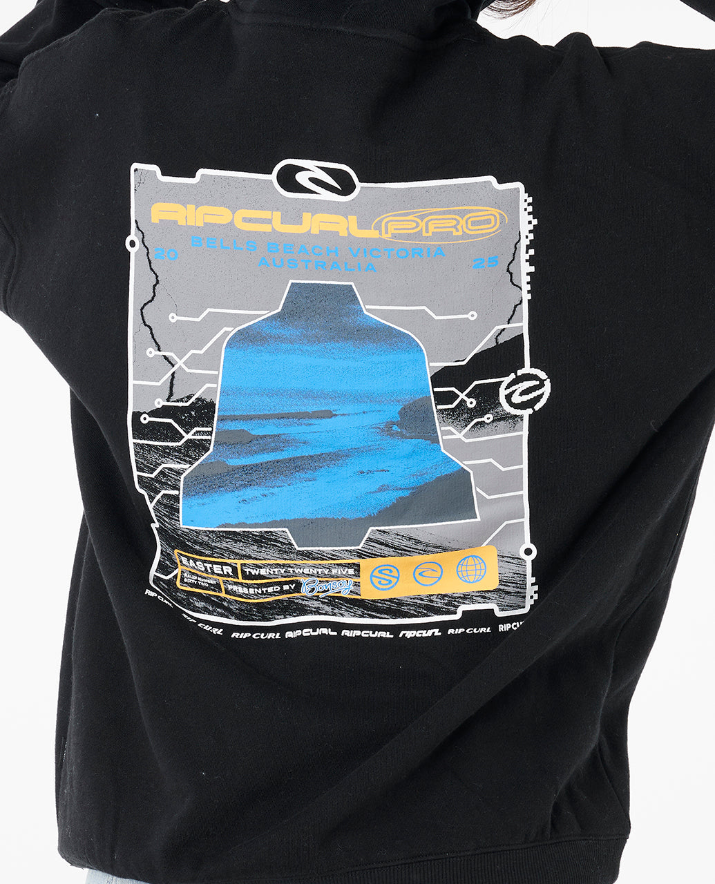 2025 Rip Curl Pro Bells Kids Hoodie (Black)