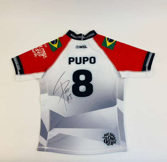 Signed Samuel Pupo Red Competition Jersey (2023 Hurley Pro Sunset Beach)