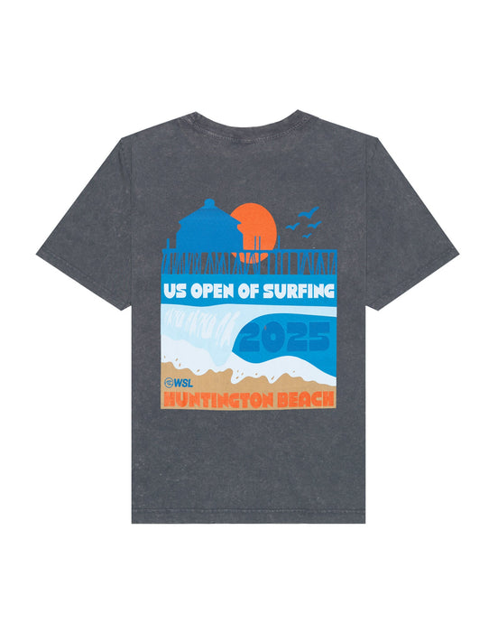 2025 Lexus US Open of Surfing Barrel City Pigment S/S Tee - Black Wash