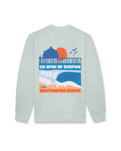 Carregar imagem no visualizador da galeria, 2025 Lexus US Open of Surfing Barrel City Crewneck Sweatshirt - Stonewashed Green