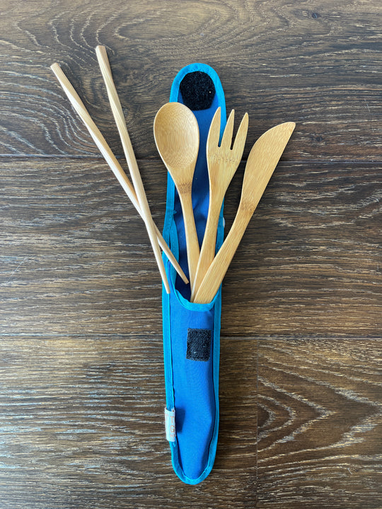 Stop Trashing Waves Bamboo To-Go Cutlery Set
