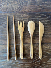 Load image into Gallery viewer, Stop Trashing Waves Bamboo To-Go Cutlery Set