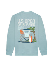 Carregar imagem no visualizador da galeria, 2025 Lexus US Open of Surfing Retro Tower Crewneck Sweatshirt- Seafoam