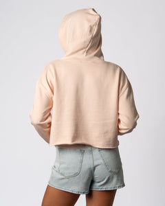 2025 Lexus US Open of Surfing Women's Neon Bloom Crop Pullover Hoodie - Pale Pink