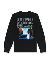 Load image into Gallery viewer, 2025 Lexus US Open of Surfing Retro Tower L/S Tee - Black