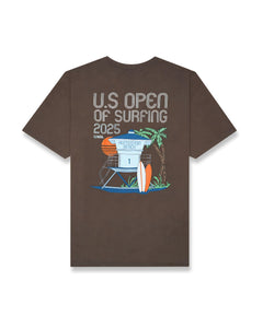 2025 Lexus US Open of Surfing Retro Tower S/S Tee - Dark Chocolate