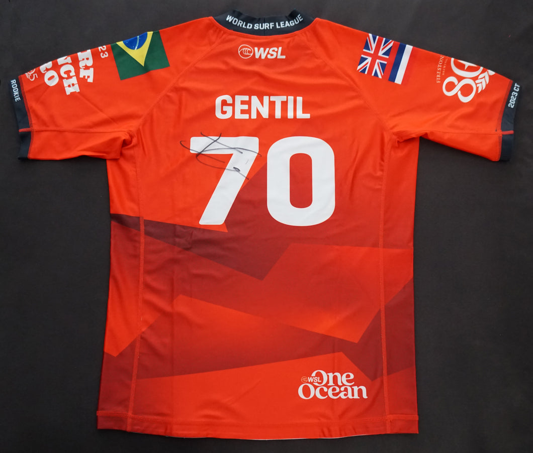 Signed Ian Gentil Red Competition Jersey (2023 Surf Ranch Pro)