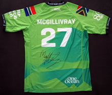 Load image into Gallery viewer, Signed Matthew McGillivray Green Competition Jersey (2023 Surf Ranch Pro)