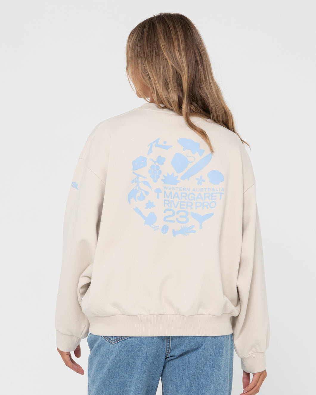2023 Margaret River Pro Womens Crewneck Fleece (Off White)