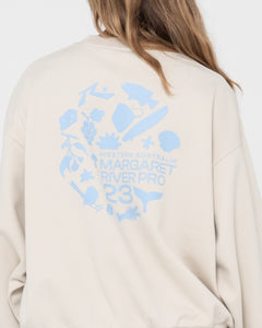 2023 Margaret River Pro Womens Crewneck Fleece (Off White)