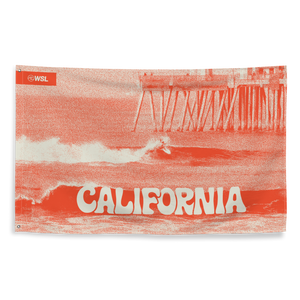 California HB Pier Wall Flag