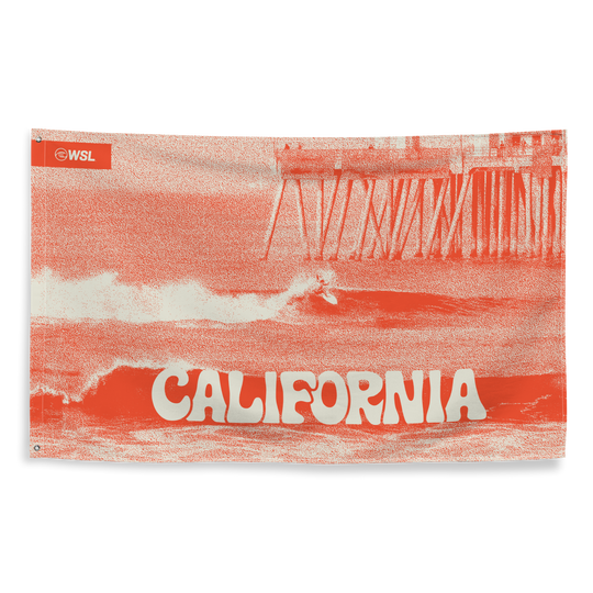 California HB Pier Wall Flag