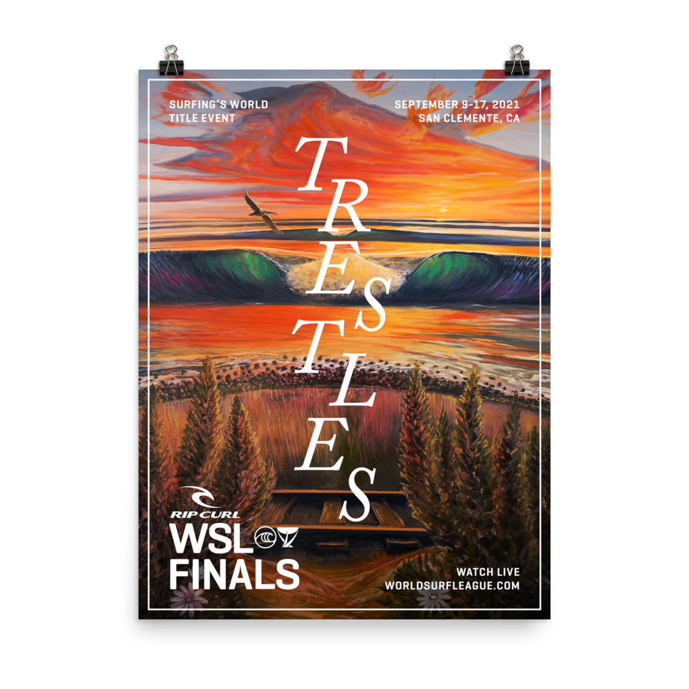 Pôster oficial do evento Rip Curl WSL Finals 2021 (sem moldura)