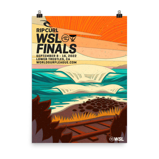 Pôster oficial das finais da WSL Rip Curl 2022 (sem moldura)