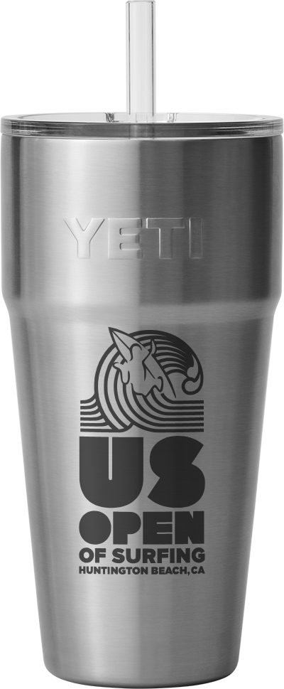 Yeti Rambler Straw Lid 26oz Stackable Cup Customizable Laser Engraved 