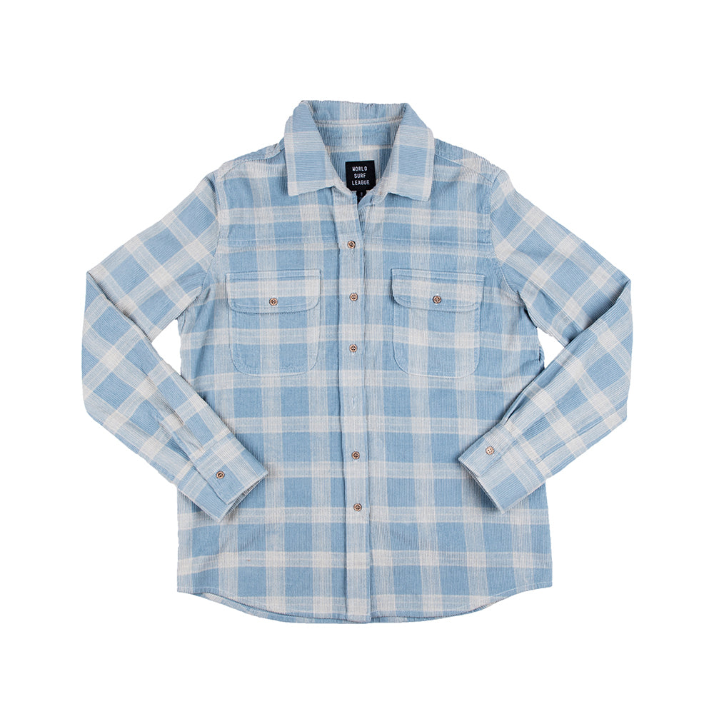 Camisa de flanela feminina da WSL (azul)